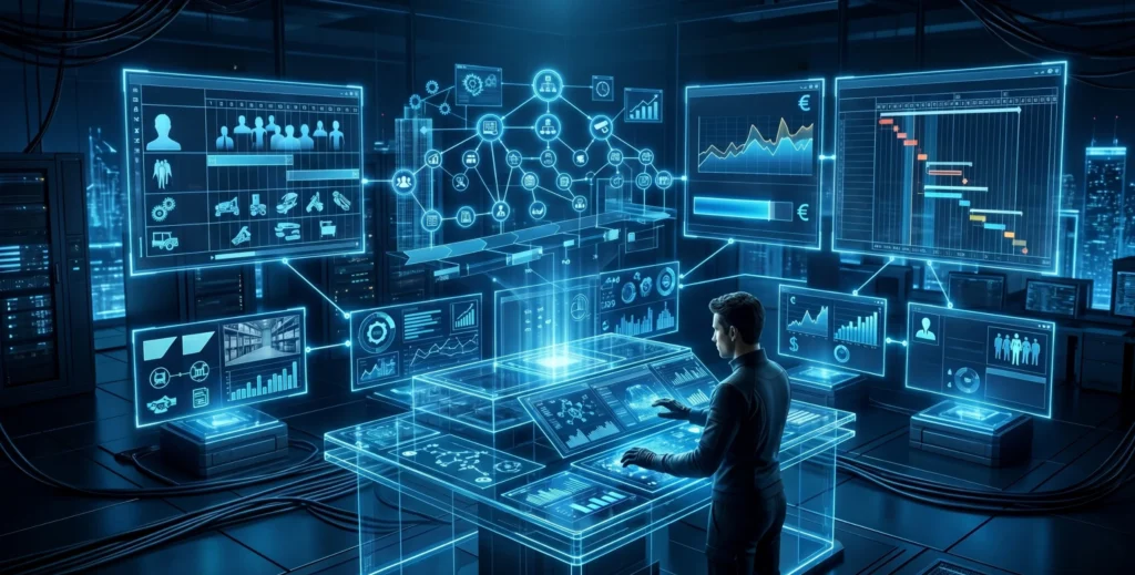 Hombre-realizando-presentación-sobre-SAP-PS