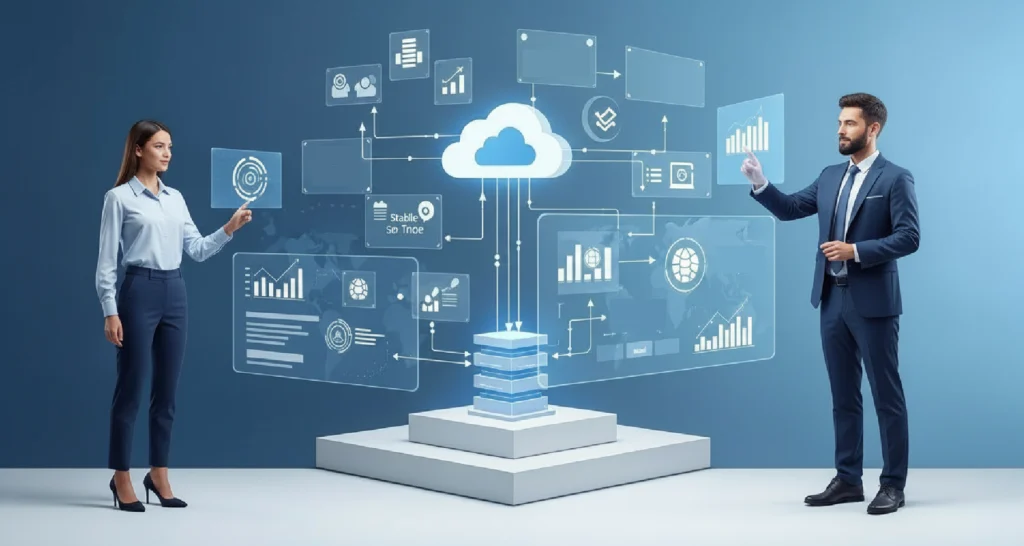 personas-usando-holograma-de-funcionamiento-de-nube-con