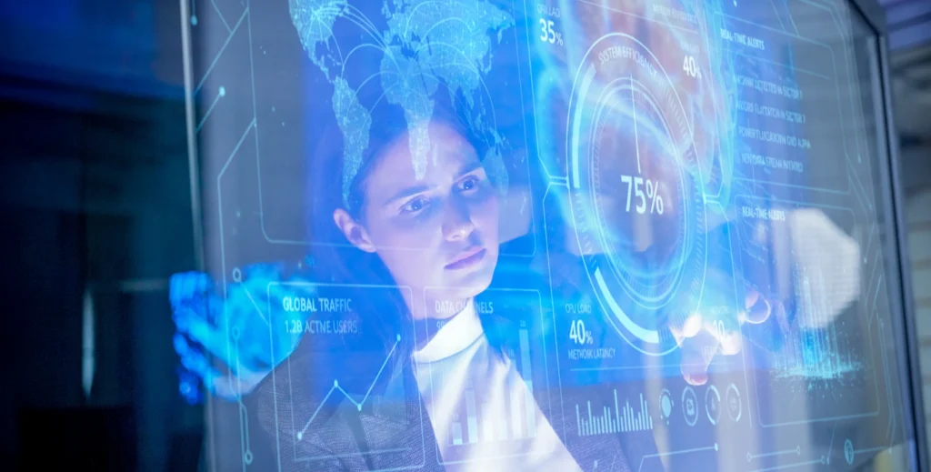 Mujer-revisando-datos-sore-la-IA